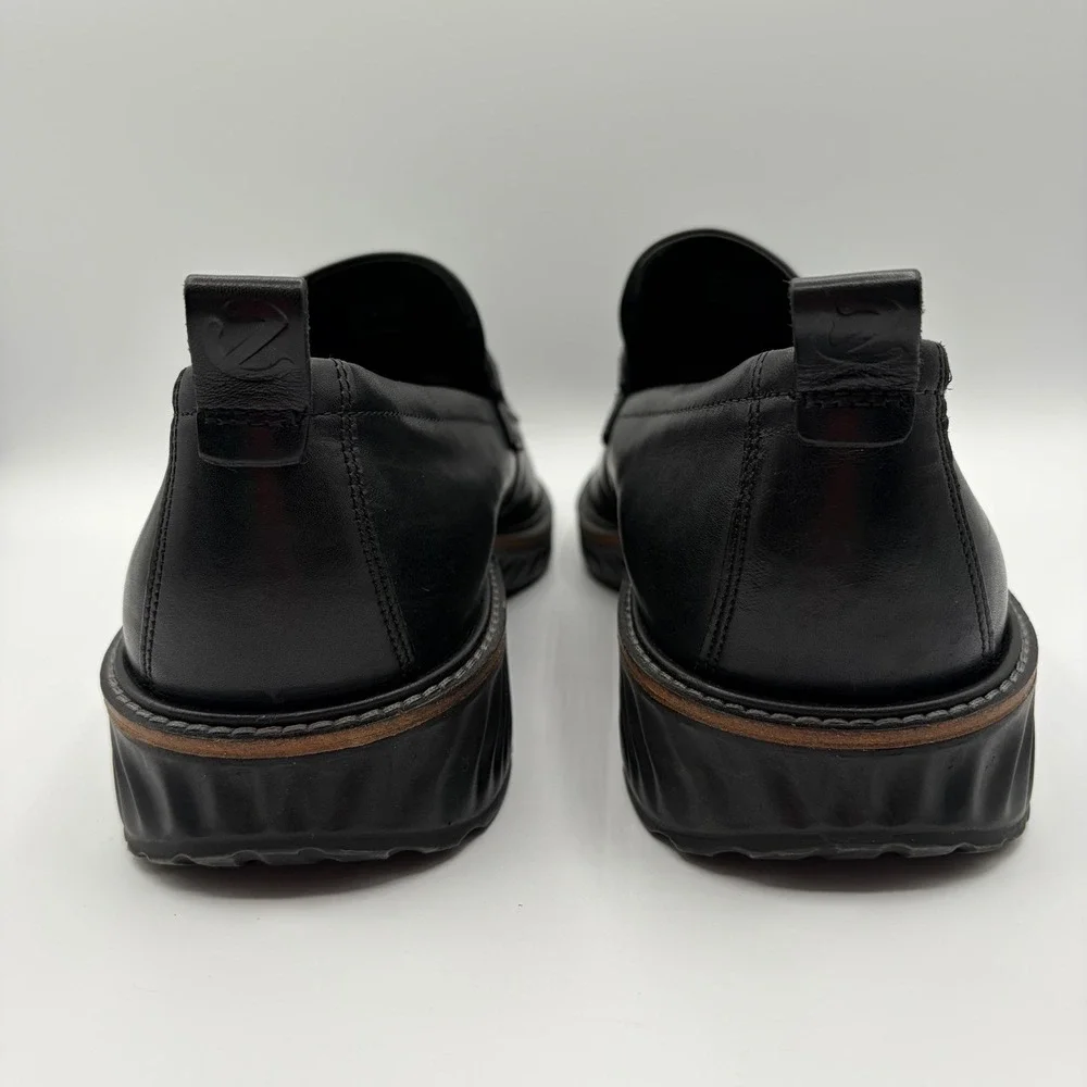 ECCO Mens St.1 Hybrid Black Leather Penny Dress Loafer Shoe Size 12